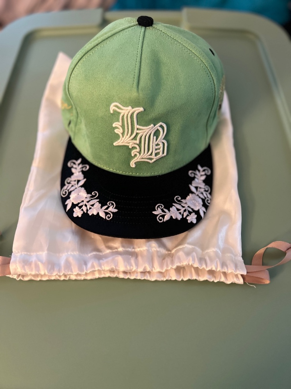 DanielLuu Embroidered Floral Green & Black SnapBack